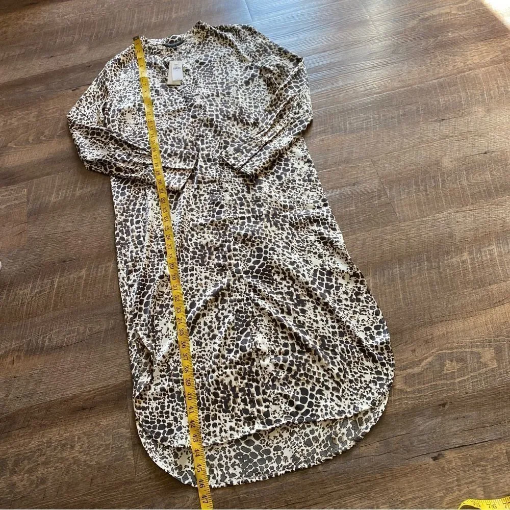 Banana Republic Dress Leopard Button Down Animal Print NEW